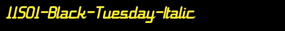11S01-Black-Tuesday-Italic_ English font