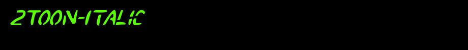 2Toon-Italic_英文字体(艺术字体在线转换器效果展示图)