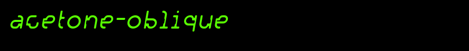 Acetone-Oblique_英文字体