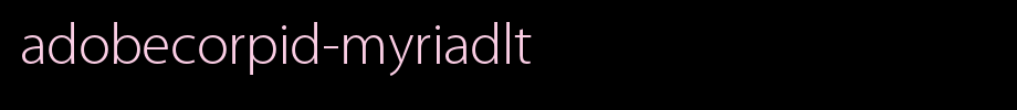 AdobeCorpID-MyriadLt_英文字体