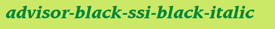 Advisor-Black-SSi-Black-Italic_英文字体(艺术字体在线转换器效果展示图)