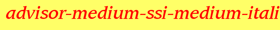 Advisor-medium-SSI-medium-italic _ English font