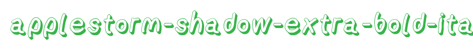 AppleStorm-Shadow-Extra-Bold-Italic(艺术字体在线转换器效果展示图)