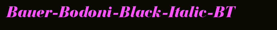 Bauer-Bodoni-Black-Italic-BT_ English font
(Art font online converter effect display)