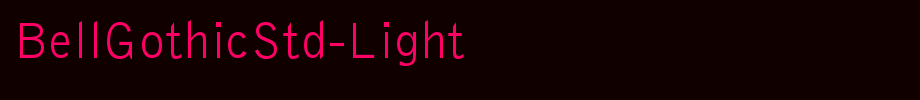 BellGothicStd-Light_ English font