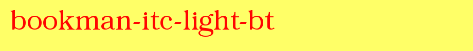 Bookman-ITC-Light-BT_ English font