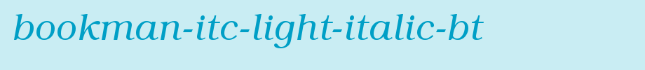 Bookman-ITC-Light-Italic-BT_ English font