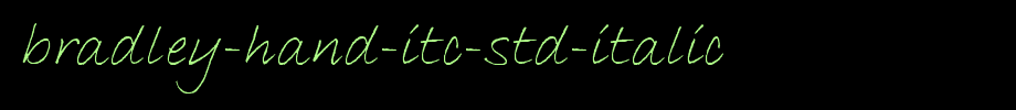 Bradley-Hand-ITC-Std-Italic.otf(艺术字体在线转换器效果展示图)