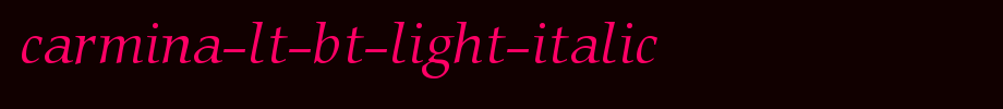 Carmina-Lt-BT-Light-Italic.ttf
(Art font online converter effect display)