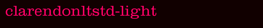 ClarendonLTStd-Light_ English font