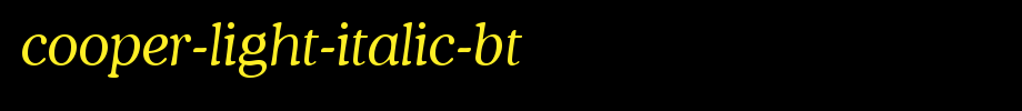 Cooper-Light-Italic-BT_英文字体(字体效果展示)