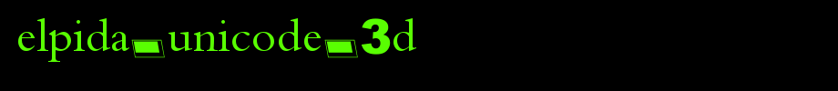 Elpida-Unicode-3D.ttf(字体效果展示)
