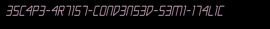 Escape-Artist-Condensed-Semi-Italic.ttf
(Art font online converter effect display)