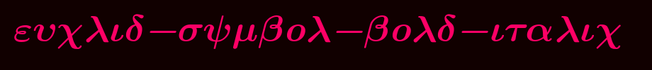 Euclid-Symbol-Bold-Italic.ttf(艺术字体在线转换器效果展示图)