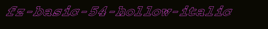 FZ-BASIC-54-HOLLOW-ITALIC.ttf
(Art font online converter effect display)