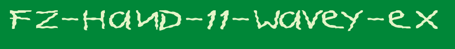 FZ-HAND-11-WAVEY-EX.ttf(艺术字体在线转换器效果展示图)