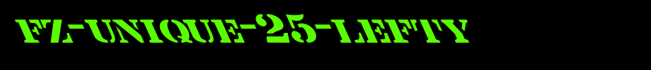 FZ-UNIQUE-25-LEFTY.ttf(艺术字体在线转换器效果展示图)
