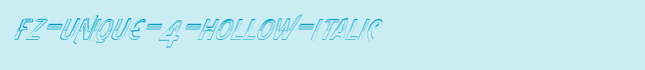 FZ-UNIQUE-4-HOLLOW-ITALIC.ttf(艺术字体在线转换器效果展示图)