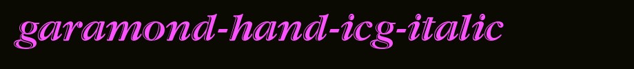 Garamond-Hand-ICG-Italic.ttf
(Art font online converter effect display)