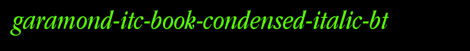 Garamond-ITC-Book-Condensed-Italic-BT.ttf
(Art font online converter effect display)