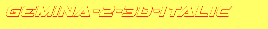 Gemina-2-3D-Italic.ttf(艺术字体在线转换器效果展示图)