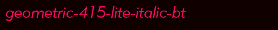 Geometric-415-Lite-Italic-BT.ttf
(Art font online converter effect display)