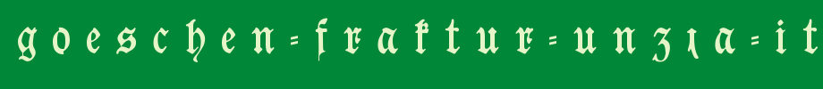 Goeschen-Fraktur-UNZ1A-Italic.ttf(艺术字体在线转换器效果展示图)