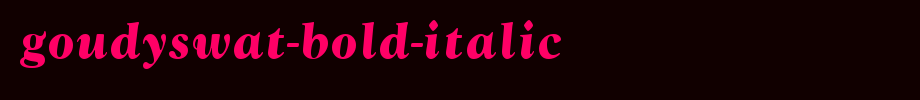 GoudySwaT-Bold-Italic.ttf(字体效果展示)