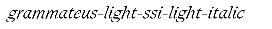 Grammateus-Light-SSi-Light-Italic.ttf(艺术字体在线转换器效果展示图)