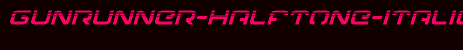Gunrunner-Halftone-Italic.ttf
(Art font online converter effect display)