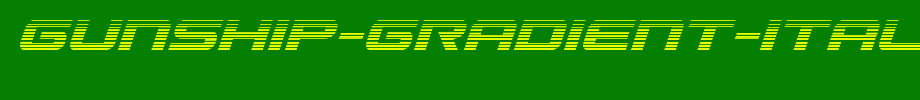 Gunship-Gradient-Italic.ttf
(Art font online converter effect display)