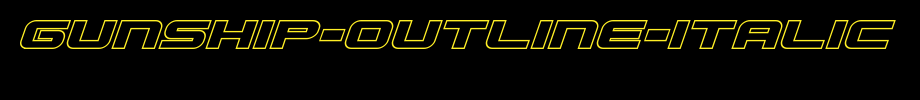 Gunship-Outline-Italic.ttf(艺术字体在线转换器效果展示图)