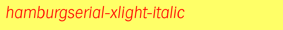 HamburgSerial-Xlight-Italic.ttf(艺术字体在线转换器效果展示图)