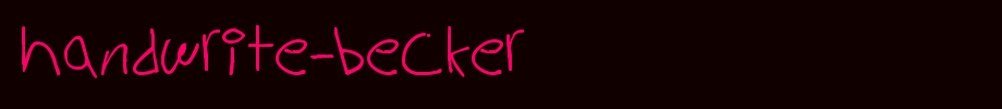 Handwrite-Becker.ttf(字体效果展示)