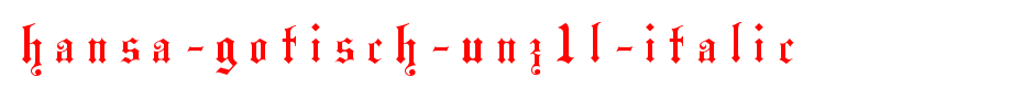 Hansa-Gotisch-UNZ1L-Italic.ttf(字体效果展示)