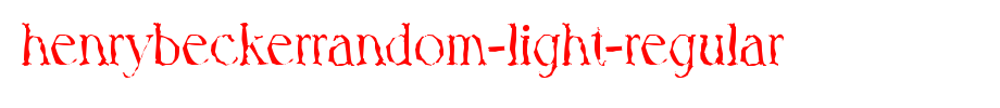 HenryBeckerRandom-Light-Regular.ttf(艺术字体在线转换器效果展示图)