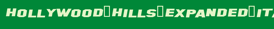 Hollywood-Hills-Expanded-Italic.ttf
(Art font online converter effect display)