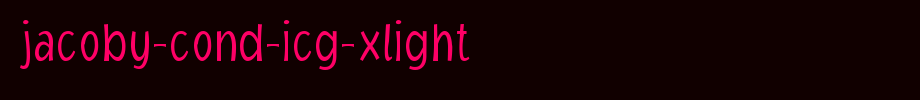 Jacoby-Cond-ICG-XLight.ttf
(Art font online converter effect display)