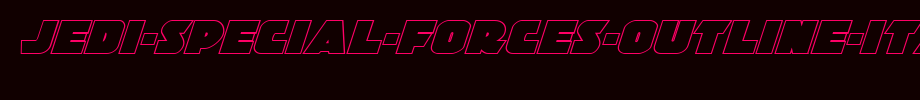 Jedi-Special-Forces-Outline-Italic.ttf
(Art font online converter effect display)