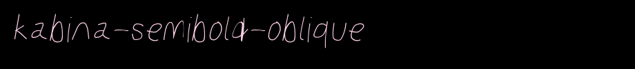 Kabina-SemiBold-Oblique.otf(字体效果展示)
