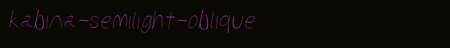 Kabina-SemiLight-Oblique.otf(字体效果展示)