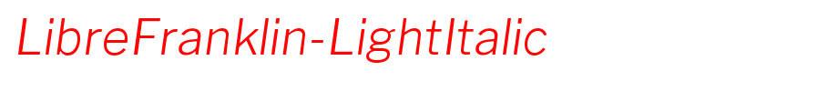 LibreFranklin-LightItalic_ English font