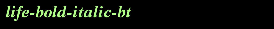 Life-Bold-Italic-BT.ttf
(Art font online converter effect display)