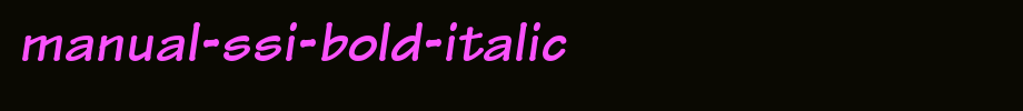 Manual-SSi-Bold-Italic.ttf
(Art font online converter effect display)