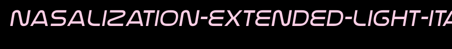 Nasalization-Extended-Light-Italic.ttf
(Art font online converter effect display)