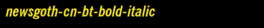 NewsGoth-Cn-BT-Bold-Italic.ttf(字体效果展示)