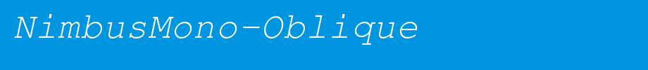 NimbusMono-Oblique_英文字体(字体效果展示)