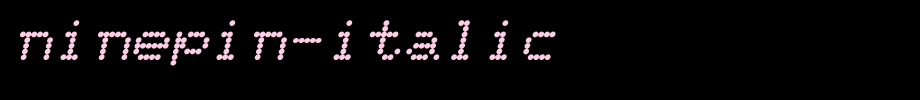 Ninepin-Italic.ttf(字体效果展示)