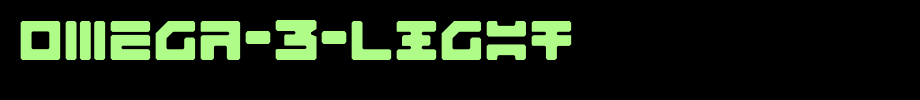 English font download of Omega-3-Light.ttf
(Art font online converter effect display)