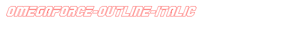 English font download of OmegaForce-Outline-Italic.ttf
(Art font online converter effect display)